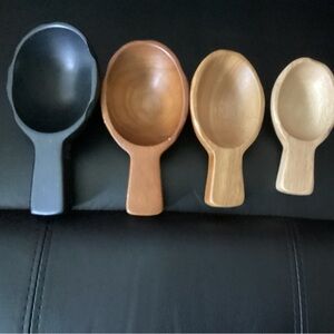 Wooden Serving Spoons Set - Brown ,black andTan, Multi purpose